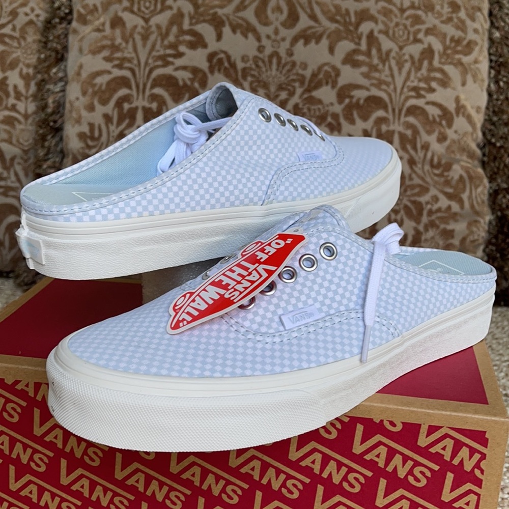 Vans Authentic Mule Pastel Checkerboard Misty Bl W - Picture 9 of 16